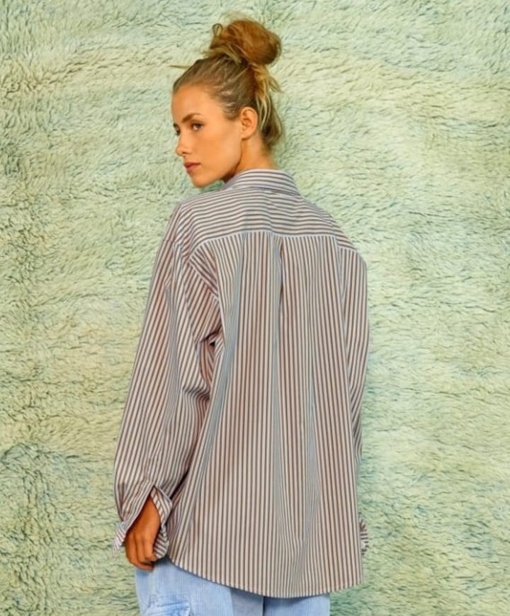 Dames blouse bruin