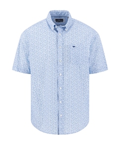 Heren overhemd korte mouw blauw