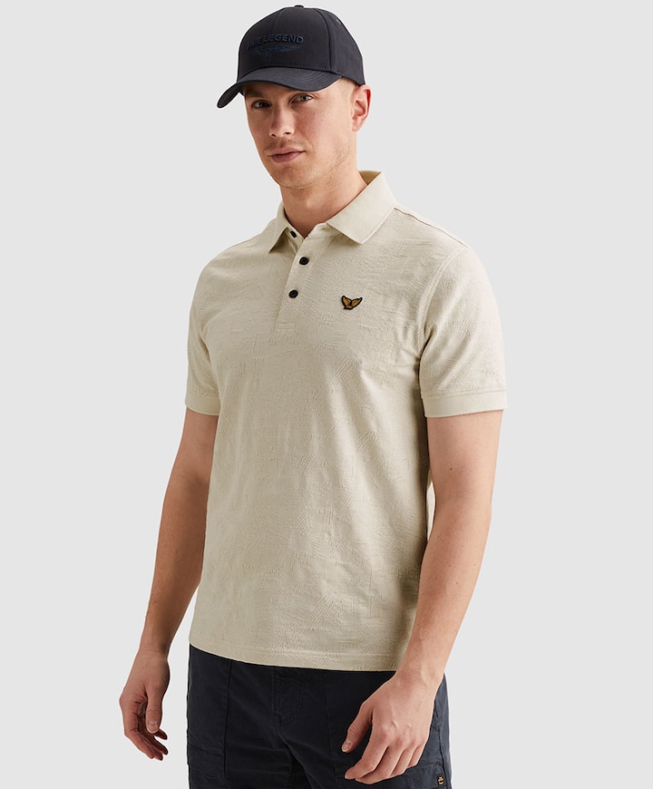 Heren polo ecru