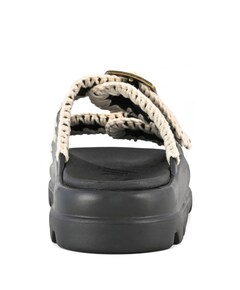 Eva one-piece slide two-buckle dames slippers zwart