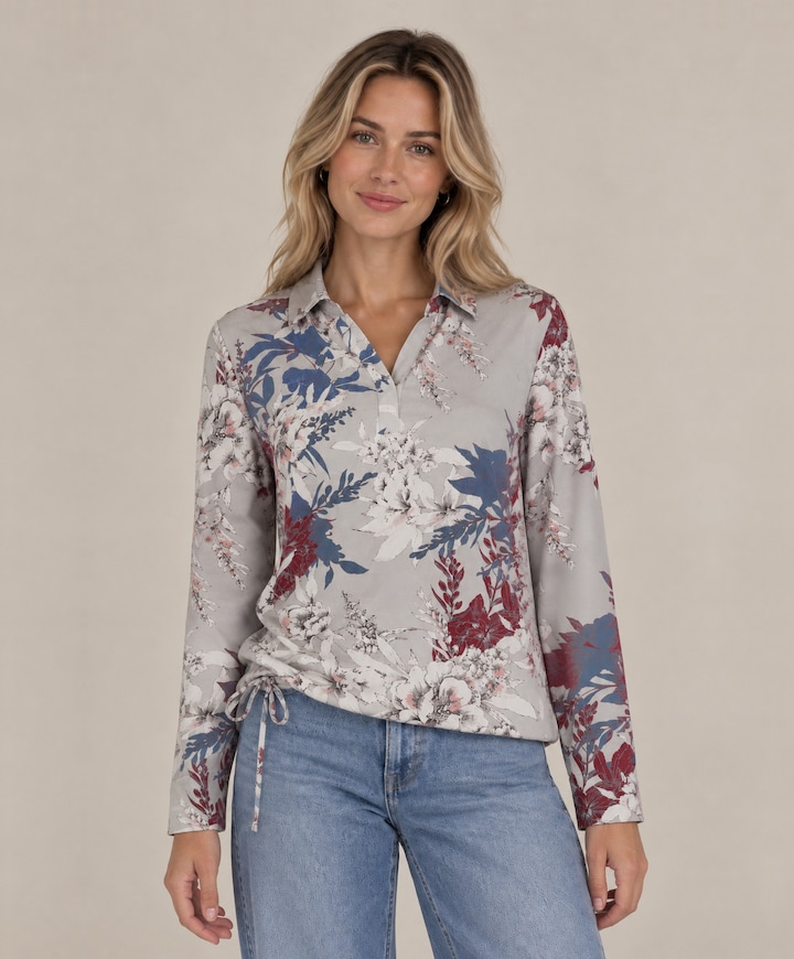 Dames polo grijs