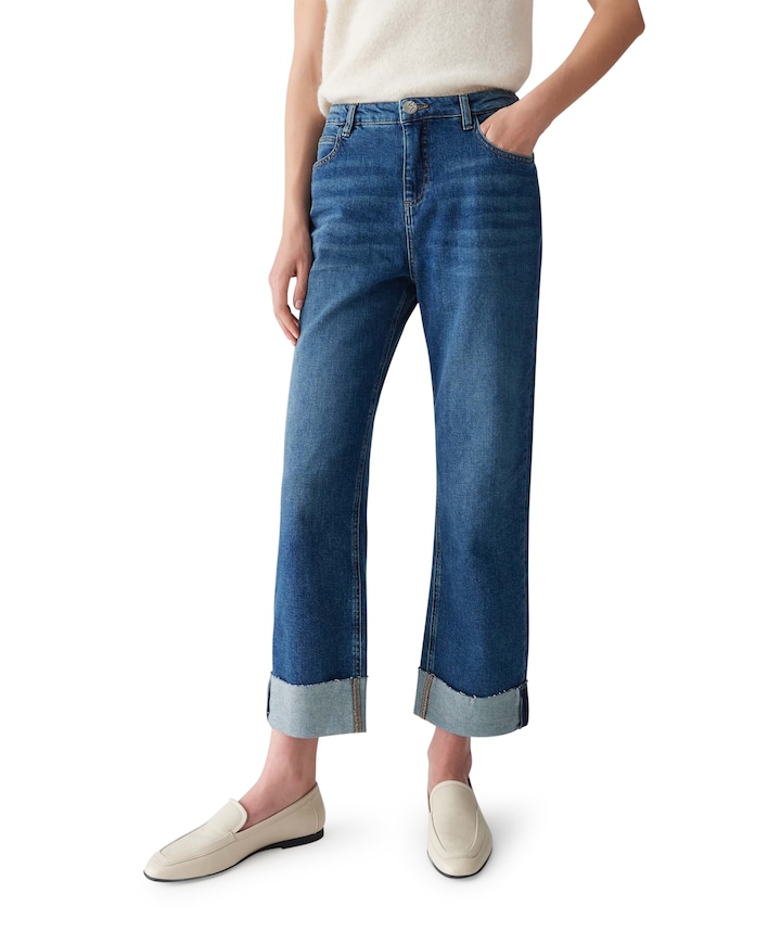 Lani turn up dames jeans blauw