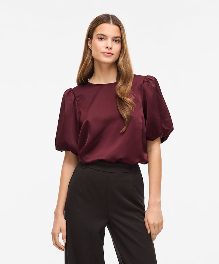 Dames top bordeaux