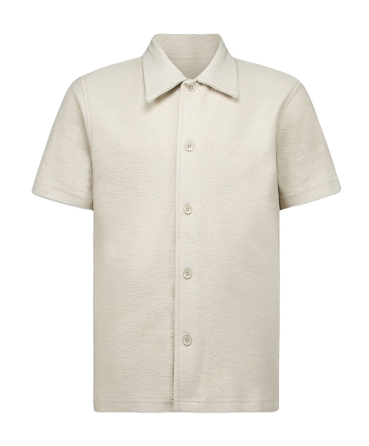Jongens overhemd korte mouw beige