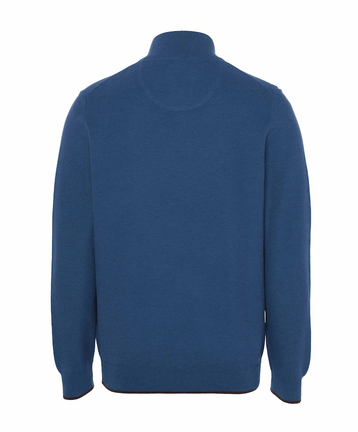 Heren trui met rits blauw