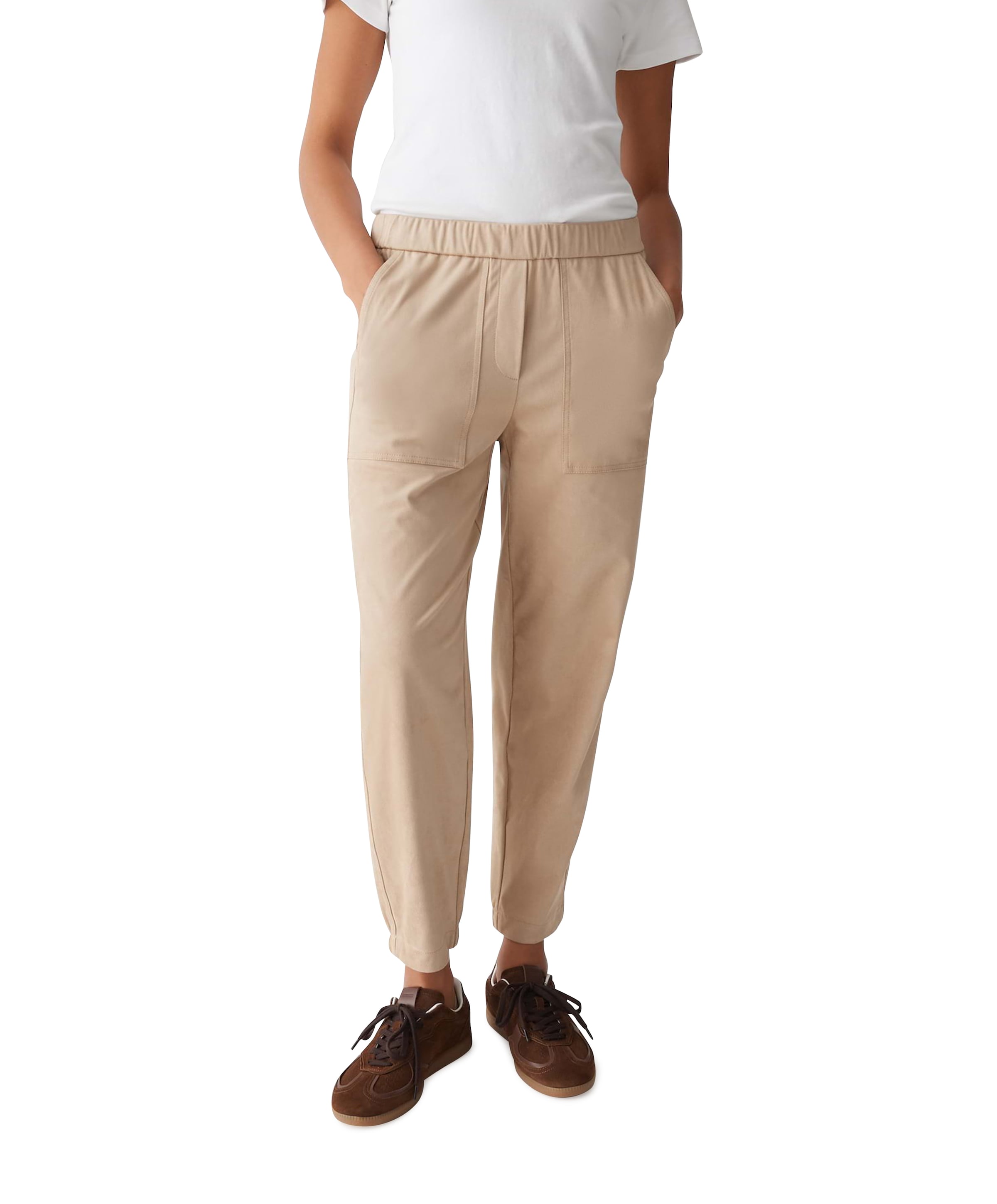 Myha velour dames broek beige