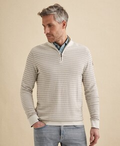 Heren trui met rits ecru