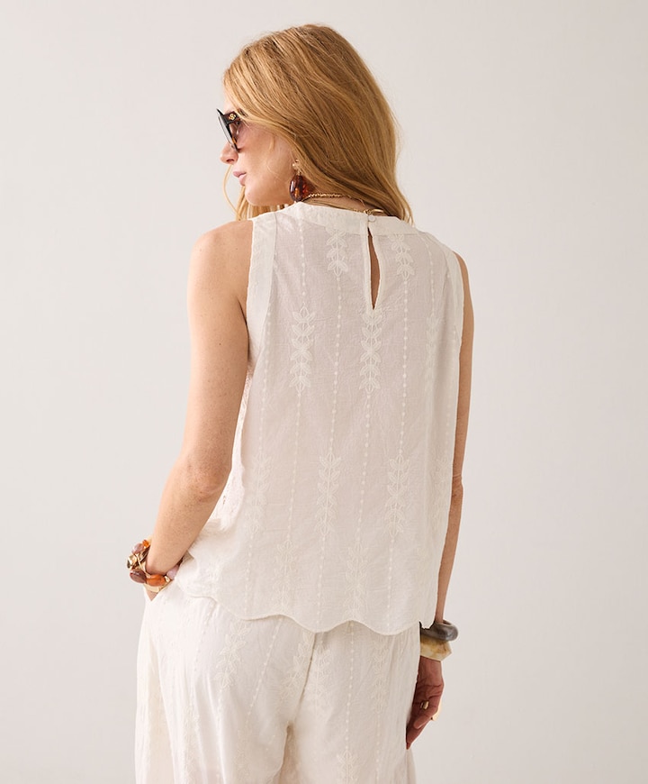 Dames top ecru