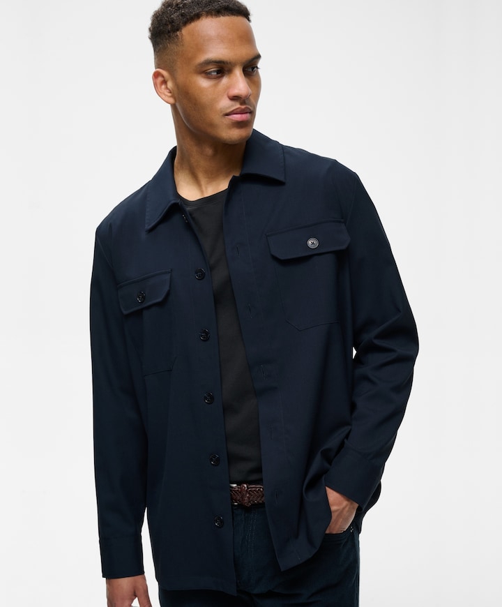 Heren overshirt blauw