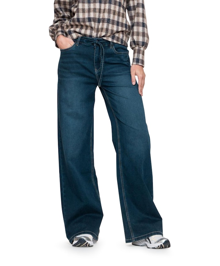 Wide jeans blauw