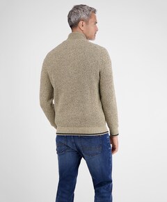 Heren trui met rits beige