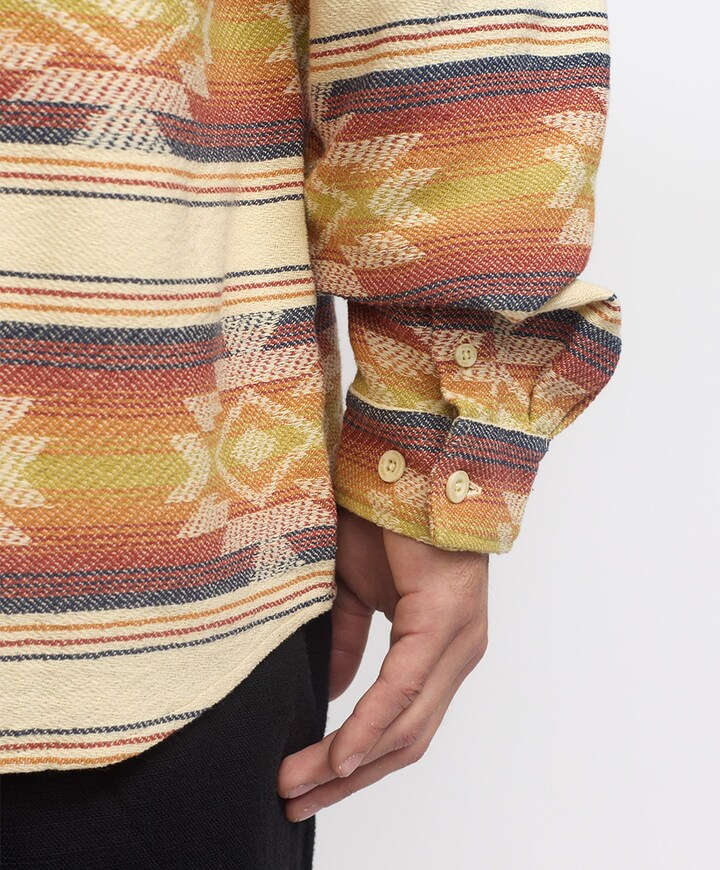 Heren overhemd lange mouw oranje