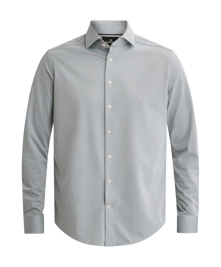 Heren overhemd lange mouw blauw