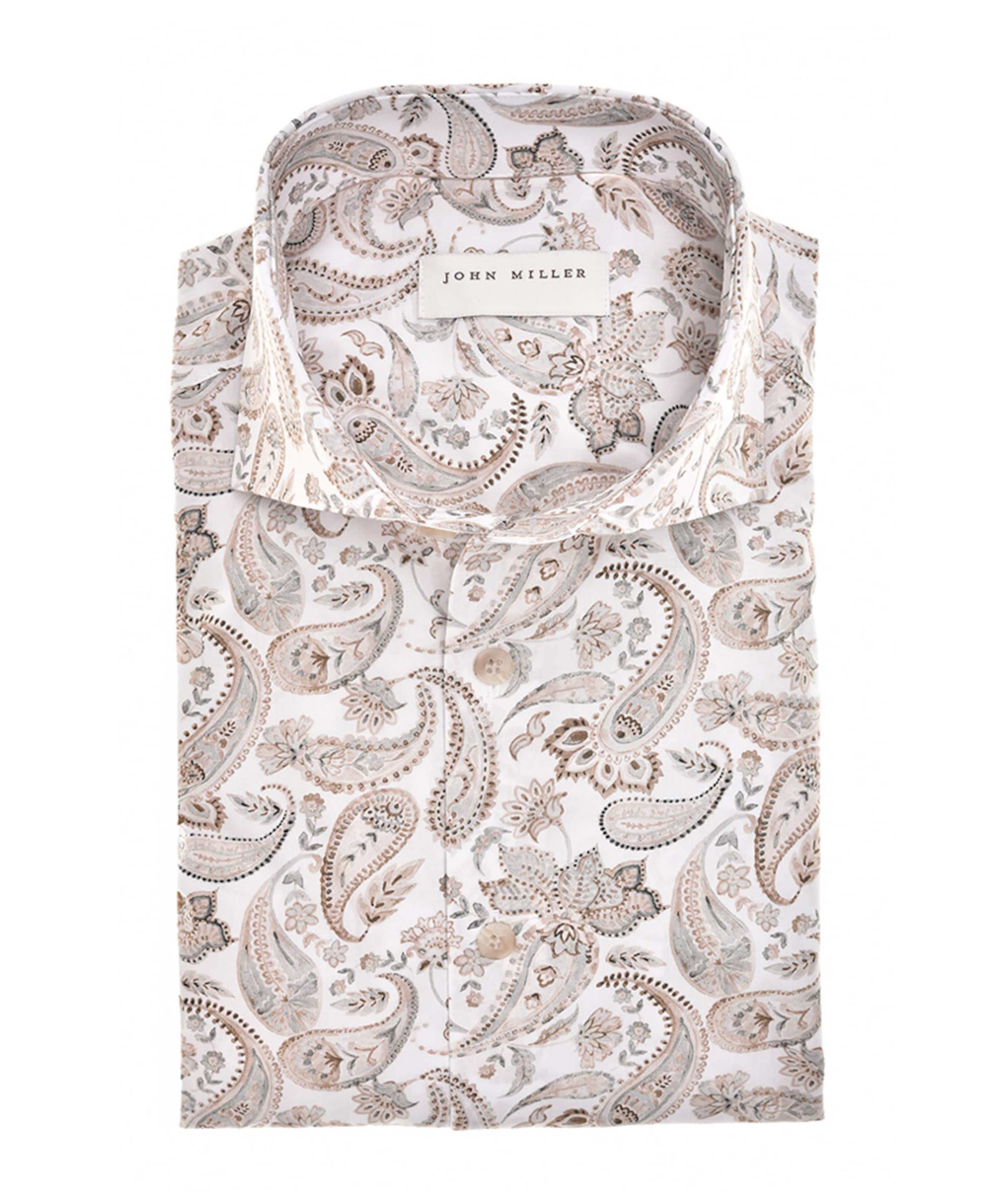 Heren overhemd lange mouw beige