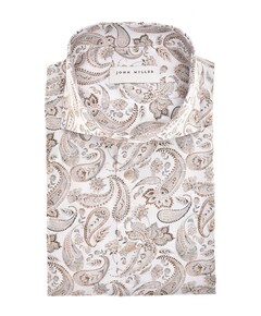 Heren overhemd lange mouw beige