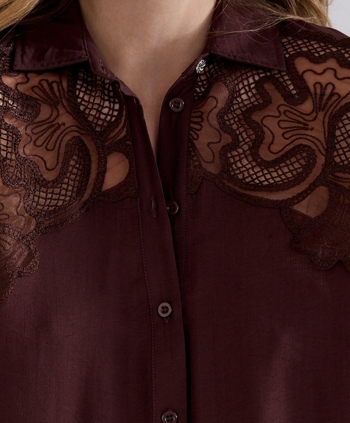 Dames blouse bruin