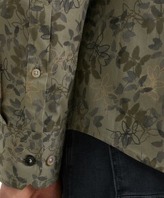 Heren overhemd lange mouw groen