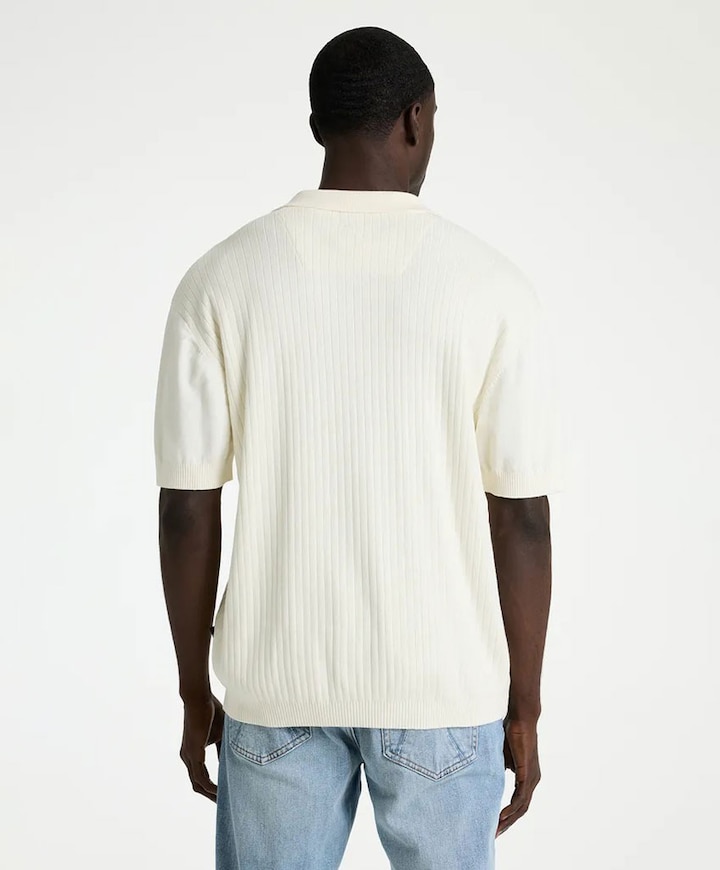 Heren polo ecru