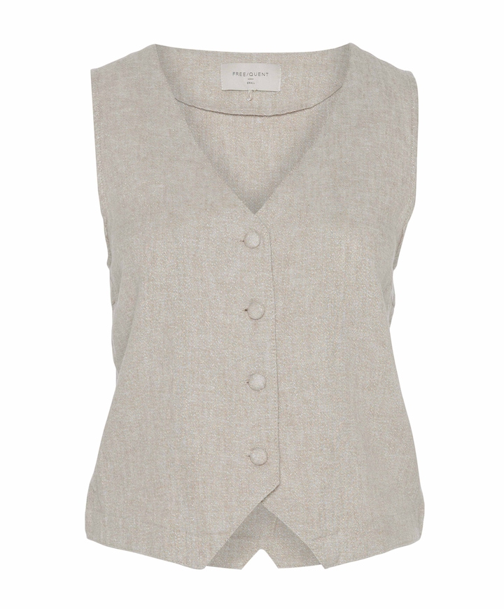 Dames gilet beige