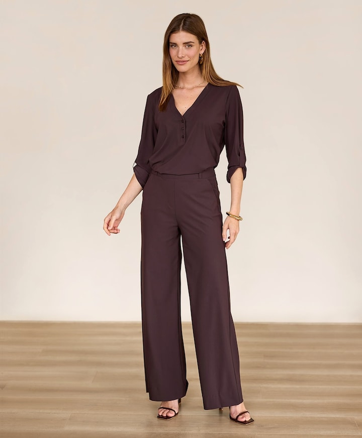 Lexie LONG bonded trousers dames broek bruin