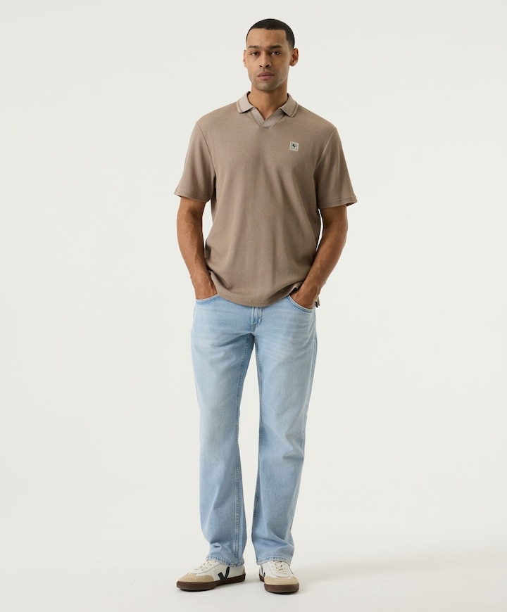 Heren polo beige