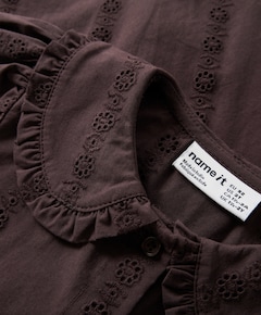 Meisjes blouse lange mouw bruin