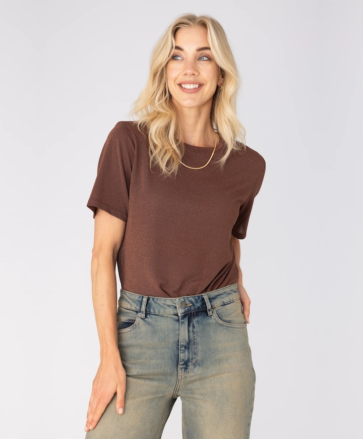 Dames T-shirt bruin