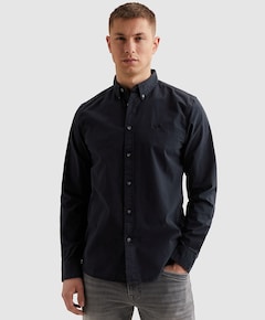 Heren overhemd lange mouw blauw