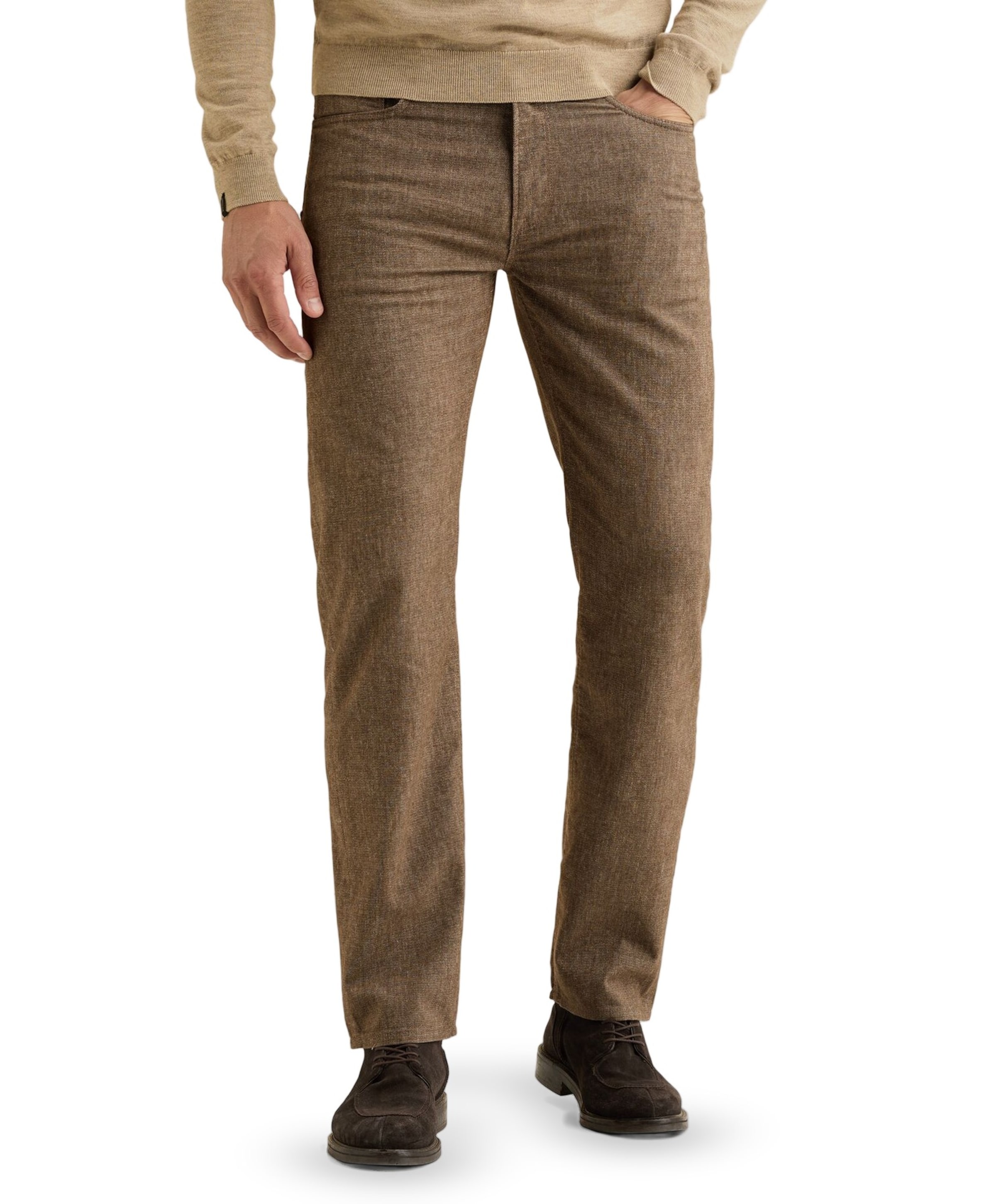 V40 RIDER BRUSHED MELANGE heren jeans bruin