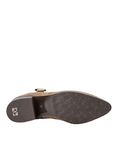 dames enkellaarzen beige