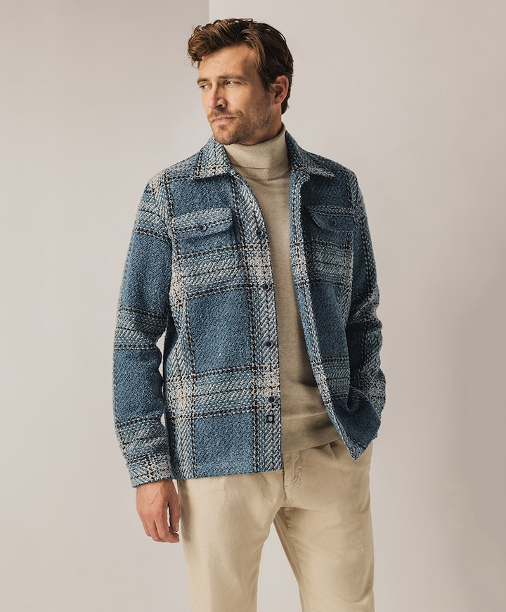 Heren overshirt blauw