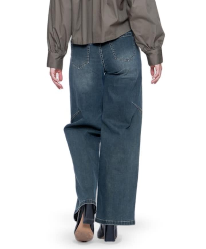 Wide dames jeans blauw