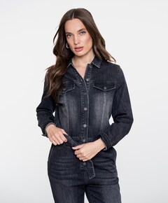 Jeans jumpsuit grijs