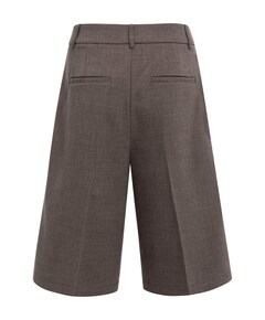 Geweven met hoge taille dames bermuda bruin