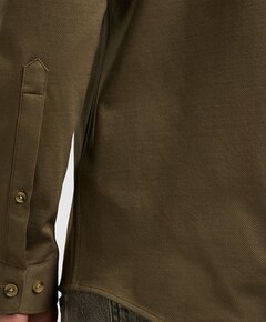 Heren overhemd lange mouw beige