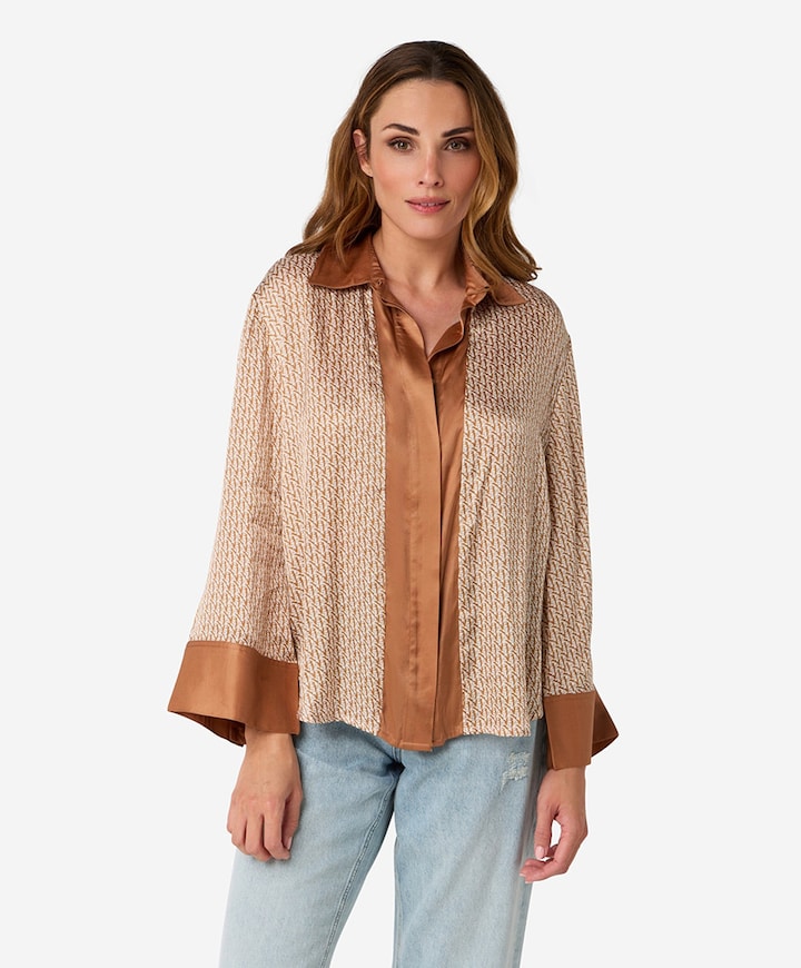 Dames blouse bruin