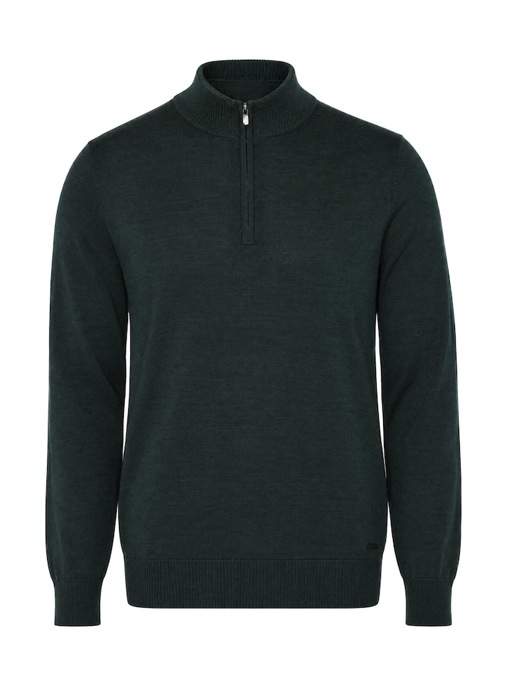 Heren trui met rits groen