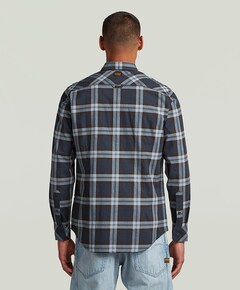 Heren overhemd lange mouw blauw