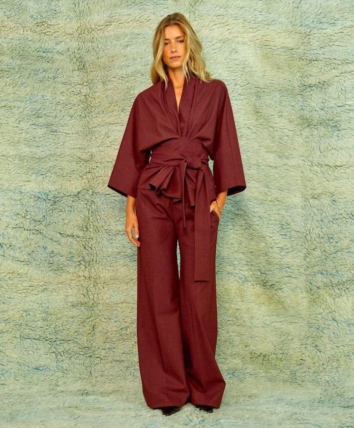 Dames blouse bordeaux