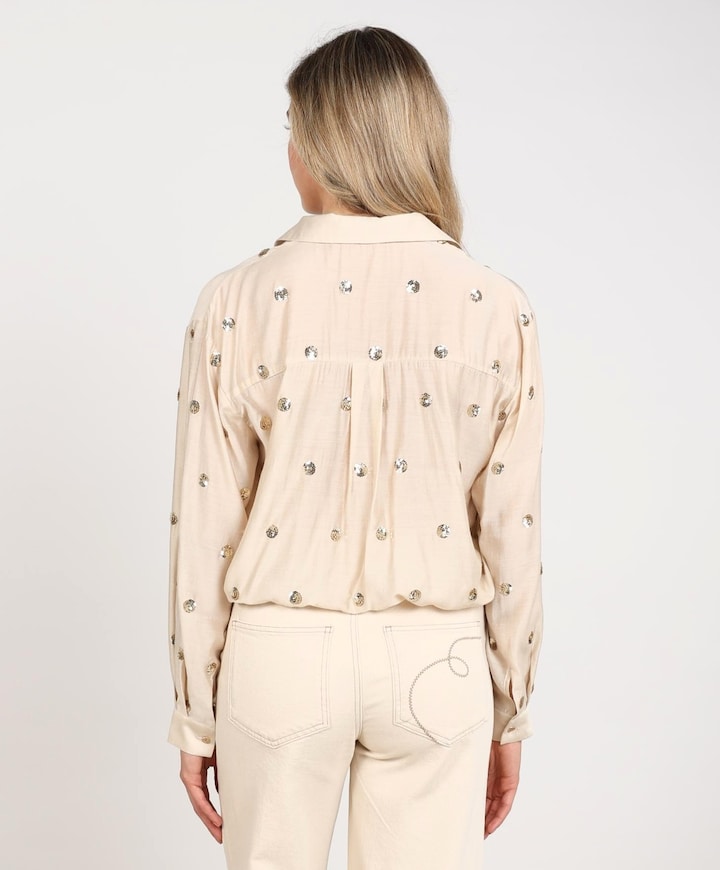 Dames blouse beige