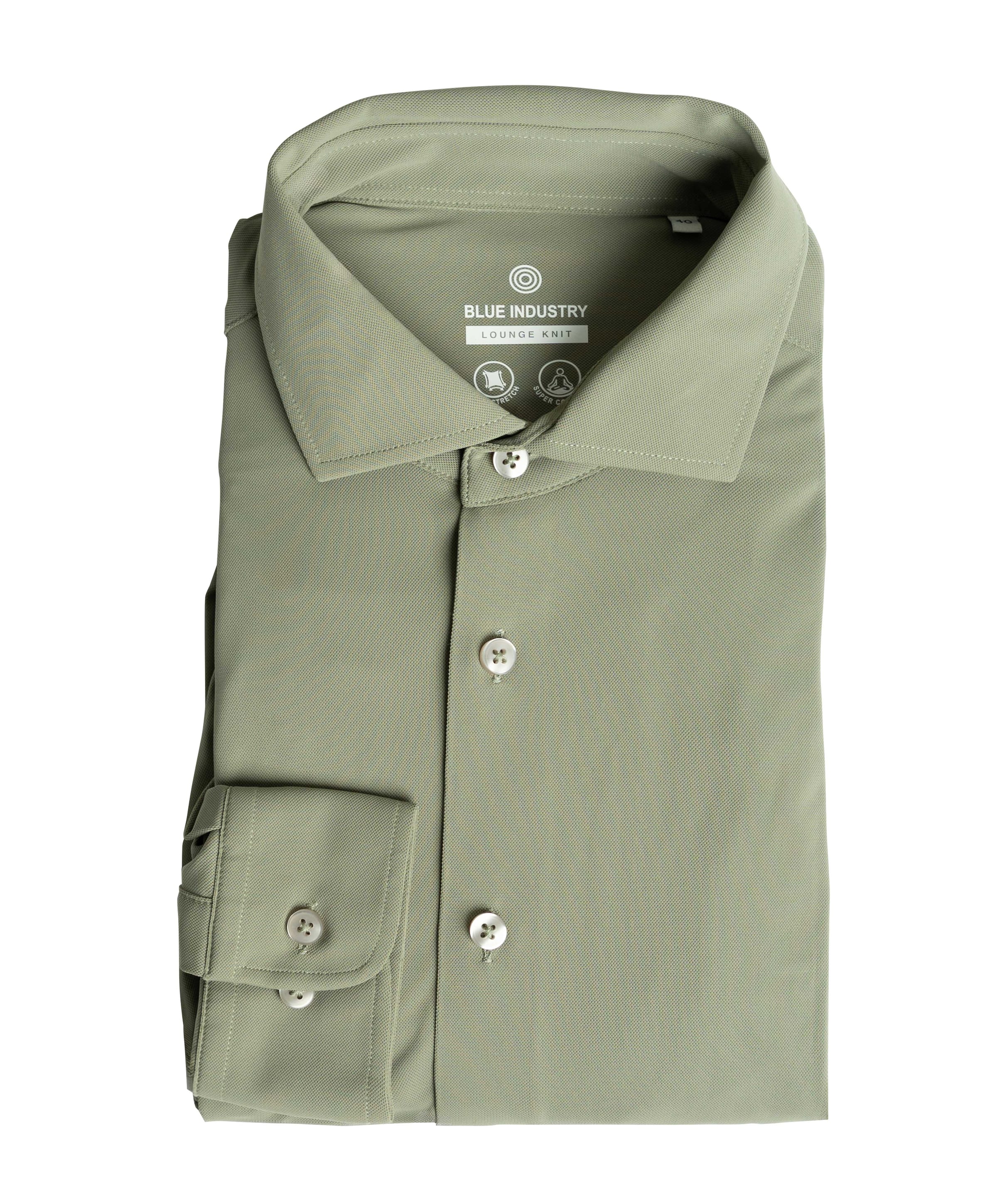 Heren overhemd lange mouw groen