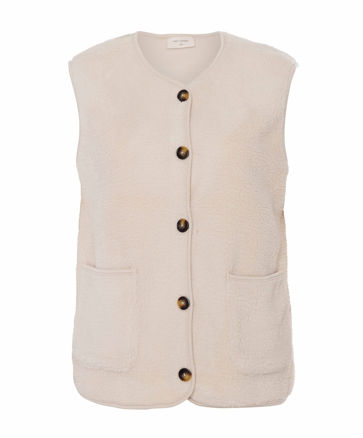 Dames gilet beige
