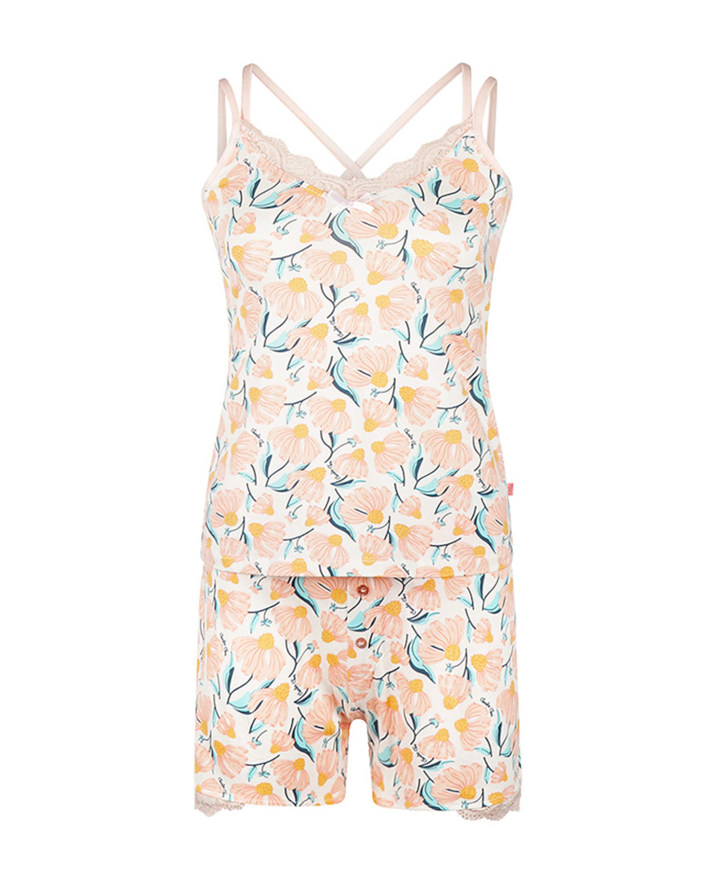 Dames shortama oranje