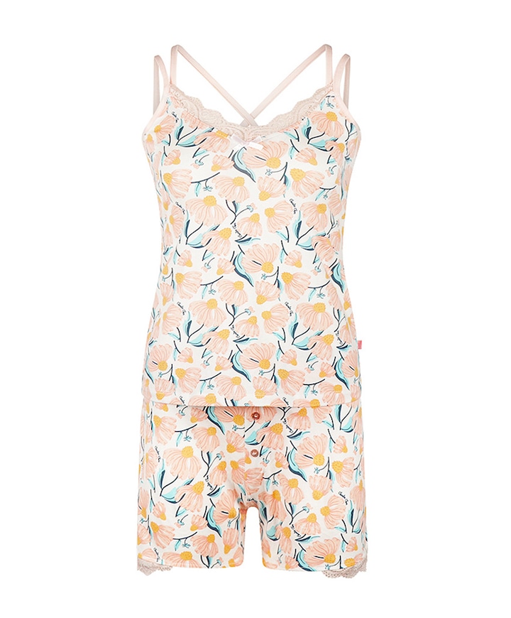 Dames shortama oranje