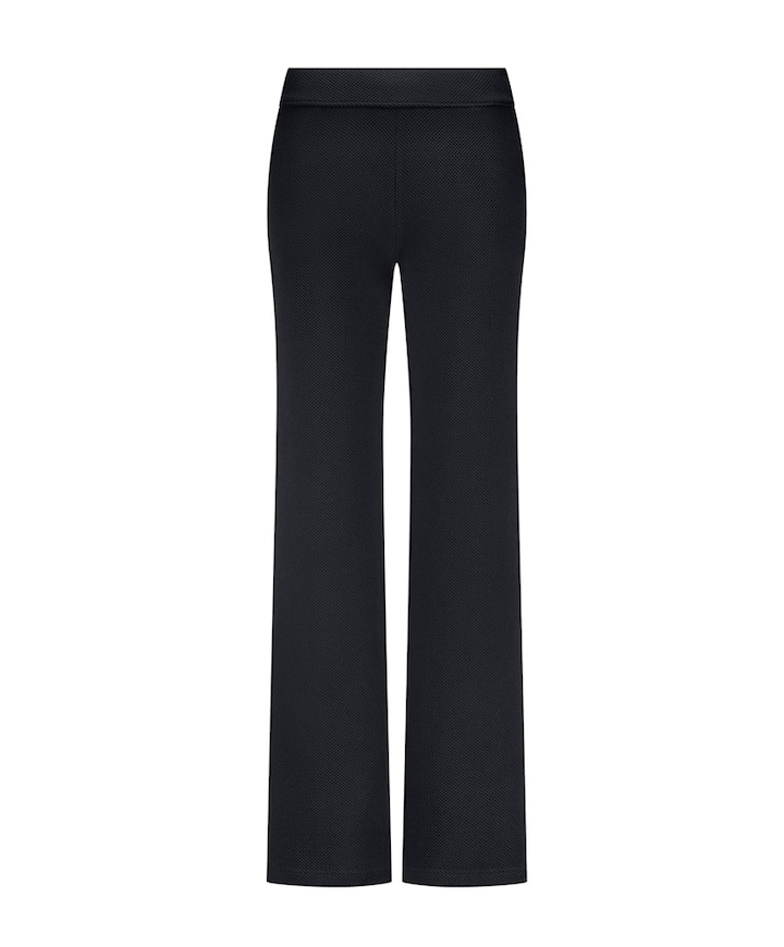 Structured Wide-Leg broek zwart