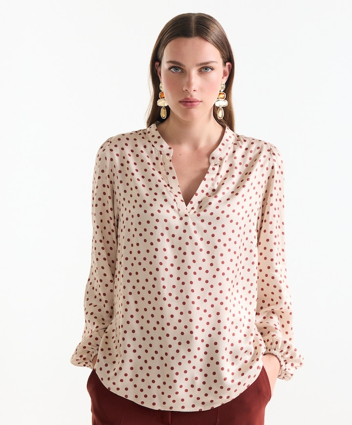 Dames blouse beige