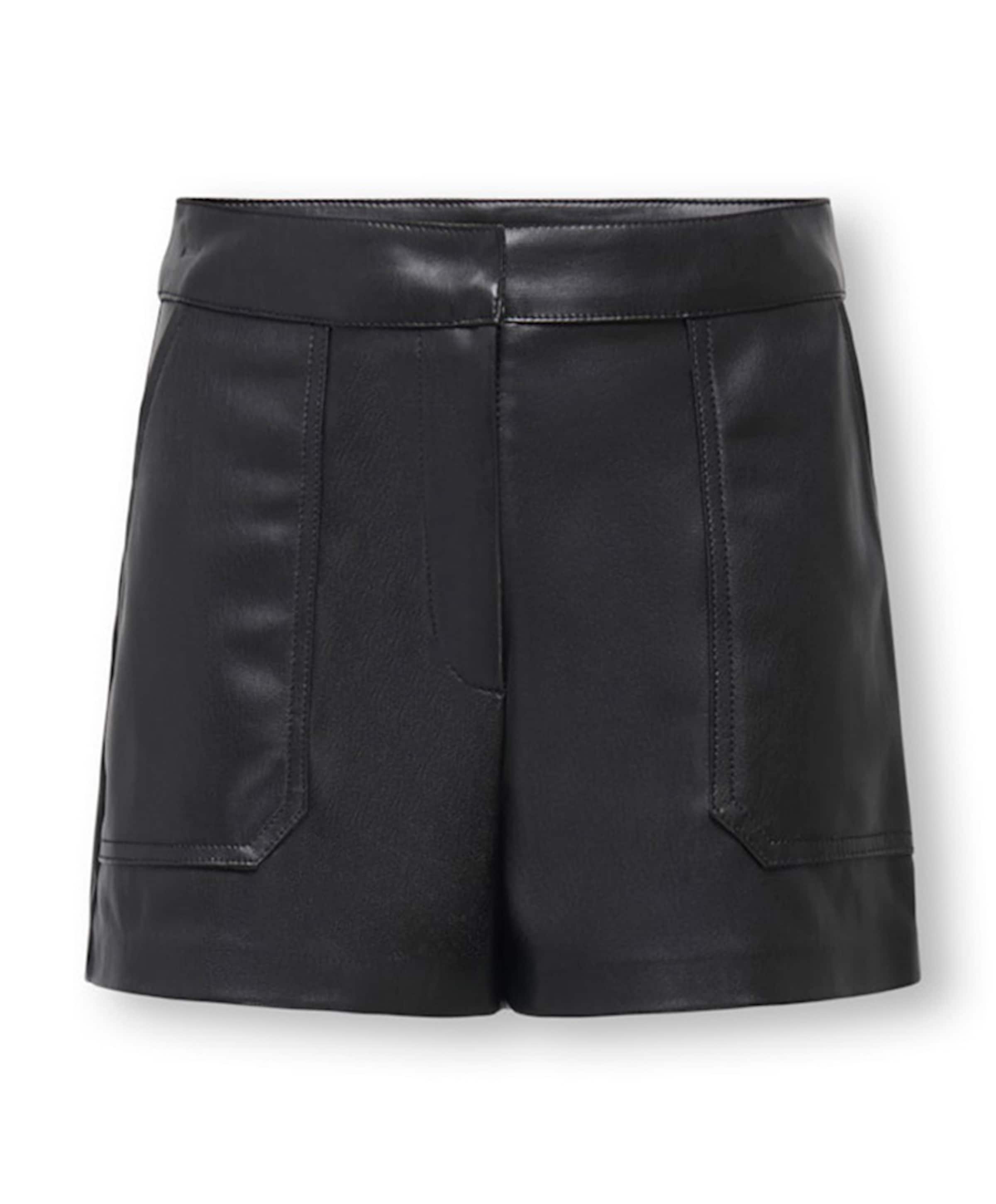 KOGTRICIA FAUX LEATHER OTW meisjes korte broek zwart