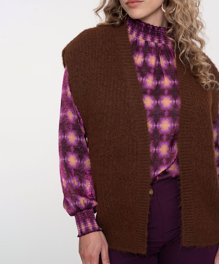 Dames gilet bruin