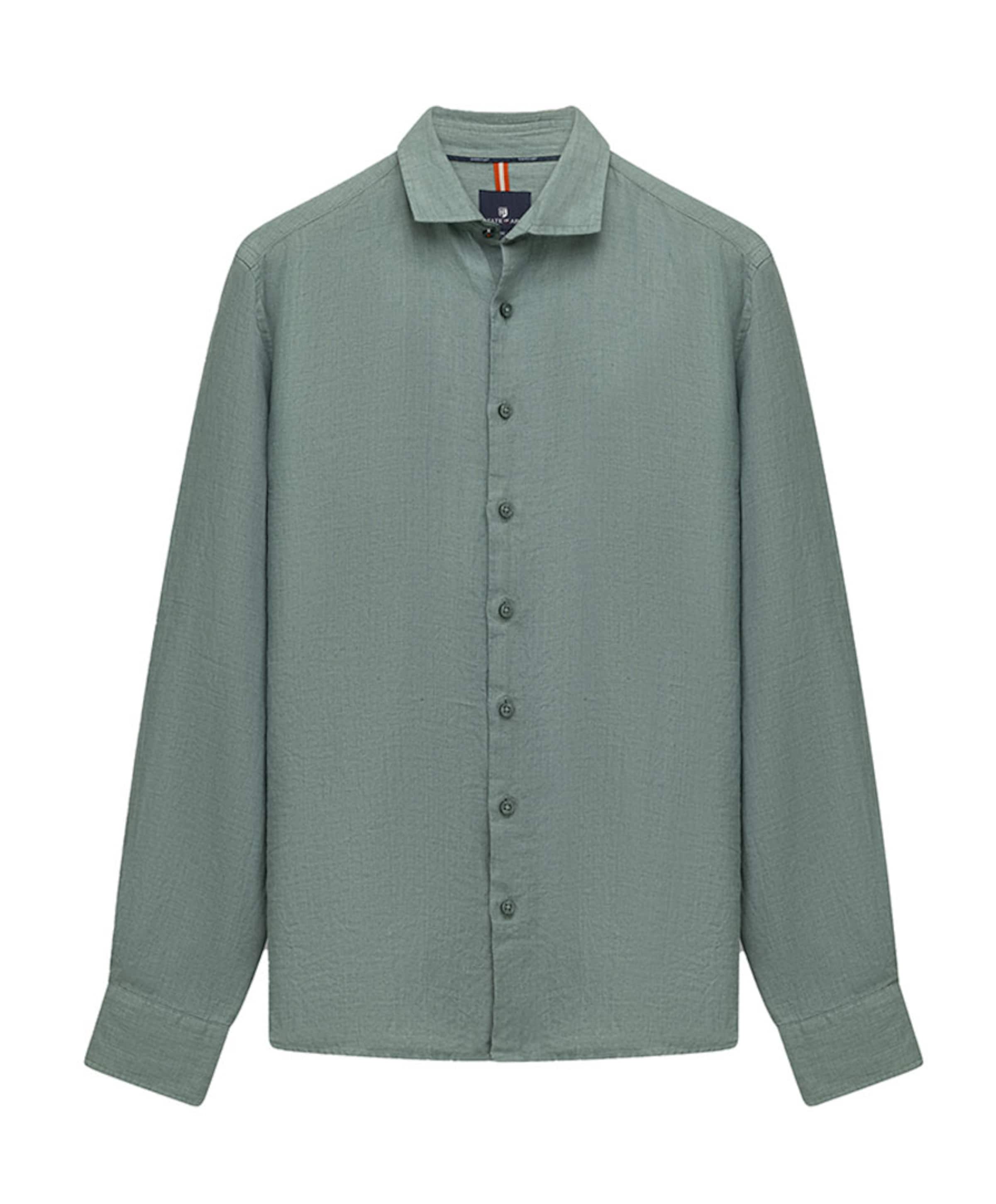 Heren overhemd lange mouw groen