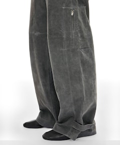 ROUBROOKLYN RW W/F LEATHER TROUSERS dames broek grijs